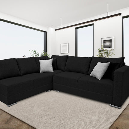 Sala esquinera Bazar Store Tempo Negro 215 x 255 cm  Lino nacional