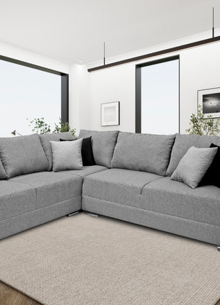 Sala esquinera Bazar Store Tempo Gris plata 215 x 255 cm  Lino nacional