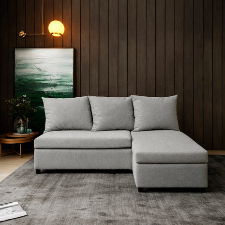Sala Esquinera Modular El Bazar Store Tromso Gris plata 160x130 cm Lado Izquierdo ó Drecho Tela Lino nacional