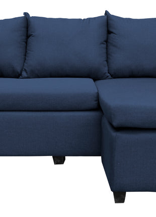 Sala Esquinera Modular El Bazar Store Vancouver Azul Marino 175x130 cm Sofa Lado derecho ó izquierdo Económica, Tela Lino