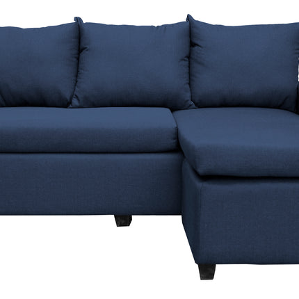 Sala Esquinera Modular El Bazar Store Vancouver Azul Marino 175x130 cm Sofa Lado derecho ó izquierdo Económica, Tela Lino
