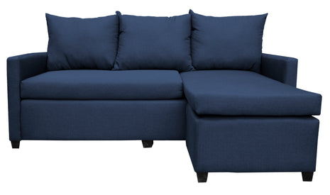Sala Esquinera Modular El Bazar Store Vancouver Azul Marino 175x130 cm Sofa Lado derecho ó izquierdo Económica, Tela Lino
