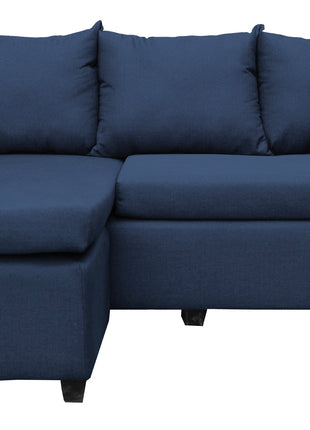 Sala Esquinera Modular El Bazar Store Vancouver Azul Marino 175x130 cm Sofa Lado derecho ó izquierdo Económica, Tela Lino