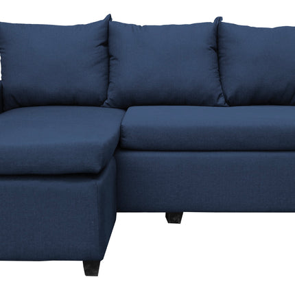 Sala Esquinera Modular El Bazar Store Vancouver Azul Marino 175x130 cm Sofa Lado derecho ó izquierdo Económica, Tela Lino