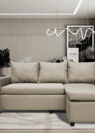 Sala Esquinera Modular El Bazar Store Vancouver Beige 175x130 cm Sofa Lado derecho ó izquierdo Económica, Tela Lino
