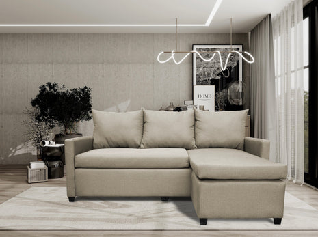 Sala Esquinera Modular El Bazar Store Vancouver Beige 175x130 cm Sofa Lado derecho ó izquierdo Económica, Tela Lino