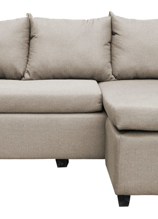 Sala Esquinera Modular El Bazar Store Vancouver Beige 175x130 cm Sofa Lado derecho ó izquierdo Económica, Tela Lino