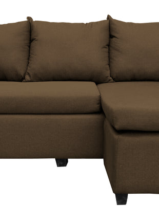 Sala Esquinera Modular El Bazar Store Vancouver Chocolate 175x130 cm Sofa Lado derecho ó izquierdo Económica, Tela Lino