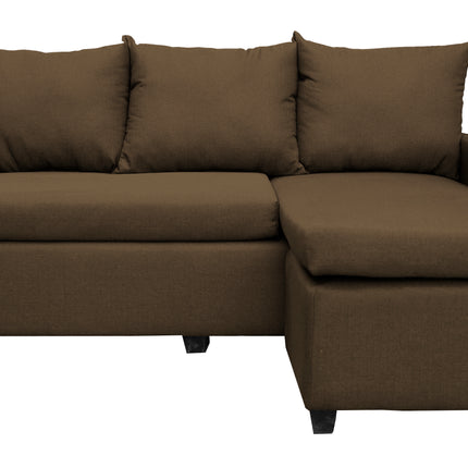Sala Esquinera Modular El Bazar Store Vancouver Chocolate 175x130 cm Sofa Lado derecho ó izquierdo Económica, Tela Lino