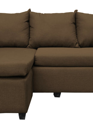 Sala Esquinera Modular El Bazar Store Vancouver Chocolate 175x130 cm Sofa Lado derecho ó izquierdo Económica, Tela Lino