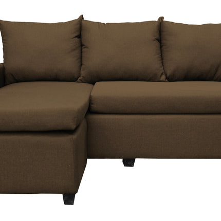 Sala Esquinera Modular El Bazar Store Vancouver Chocolate 175x130 cm Sofa Lado derecho ó izquierdo Económica, Tela Lino