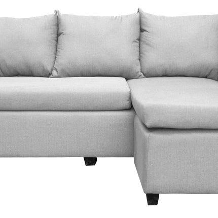 Sala Esquinera Modular El Bazar Store Vancouver Gris plata 175x130 cm Sofa Lado derecho ó izquierdo Económica, Tela Lino