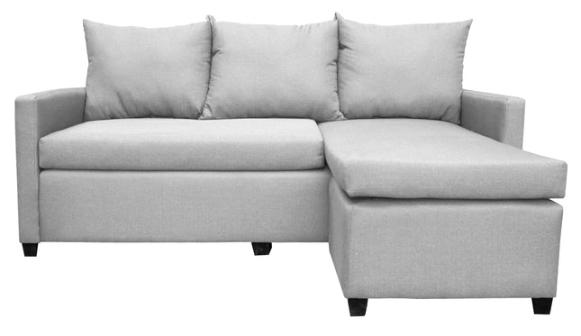 Sala Esquinera Modular El Bazar Store Vancouver Gris plata 175x130 cm Sofa Lado derecho ó izquierdo Económica, Tela Lino