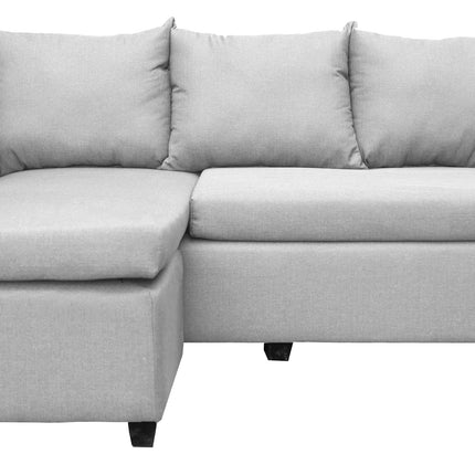Sala Esquinera Modular El Bazar Store Vancouver Gris plata 175x130 cm Sofa Lado derecho ó izquierdo Económica, Tela Lino