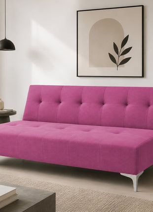 Sofá Cama Reclinable Vegas Lino Rosa Futon 3 Posiciones, El Bazar Store