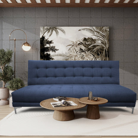 Sofa cama El Bazar Store Verso Azul Marino Matrimonial Futon 3 posiciones