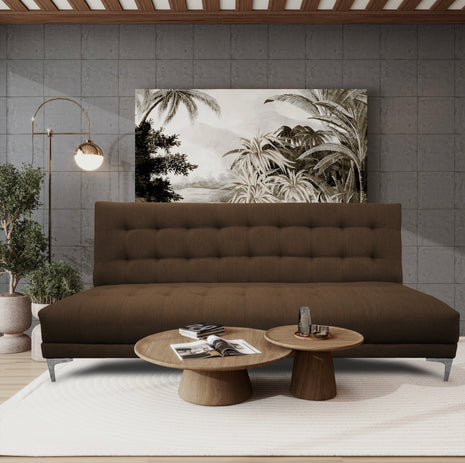 Sofa cama El Bazar Store Verso Chocolate Matrimonial Futon 3 posiciones