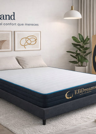 Colchón King Size EBDreams Zand Firme Blanco 4 tecnologías Memory Foam Hecho en México