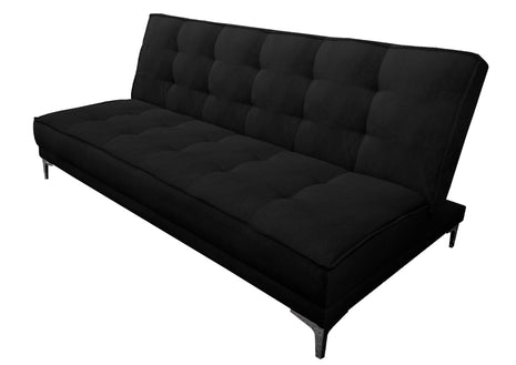 Sofa cama El Bazar Store Zeus Negro Terciopelo Matrimonial Futón 3 posiciones