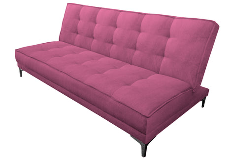 Sofa cama El Bazar Store Zeus Rosa Terciopelo Matrimonial Futón 3 posiciones