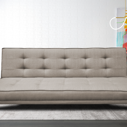 Sofa cama Zeus Lino Beige- Matrimonial Futon 3 posiciones, El Bazar Store