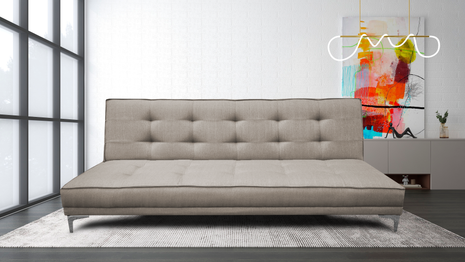 Sofa cama Zeus Lino Beige- Matrimonial Futon 3 posiciones, El Bazar Store