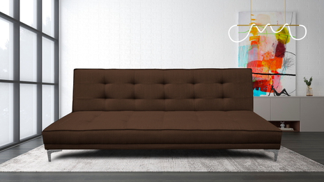 Sofa cama Zeus Lino Chocolate - Matrimonial Futon 3 posiciones, El Bazar Store