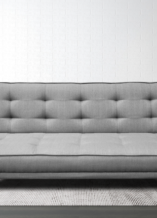 Sofa cama Zeus Lino Plata- Matrimonial Futon 3 posiciones, El Bazar Store