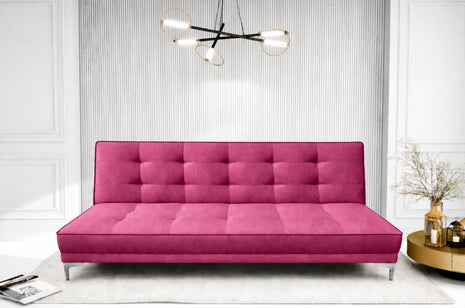 Sofa cama El Bazar Store Zeus Rosa Terciopelo Matrimonial Futón 3 posiciones