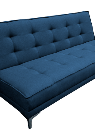 Sofa cama Zeus Lino Azul marino - Matrimonial Futon 3 posiciones, El Bazar Store