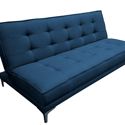 Sofa cama Zeus Lino Azul marino - Matrimonial Futon 3 posiciones, El Bazar Store