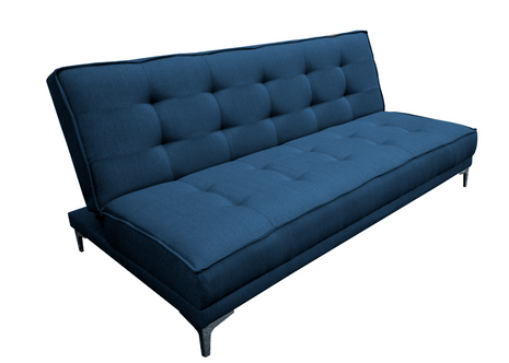 Sofa cama Zeus Lino Azul marino - Matrimonial Futon 3 posiciones, El Bazar Store
