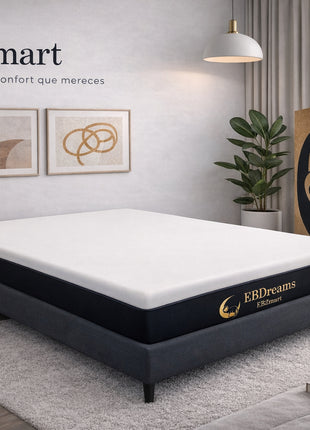 Colchón King Size EBDreams Zmart Medio Suave Blanco 4 tecnologías Memory Gel Hecho en México