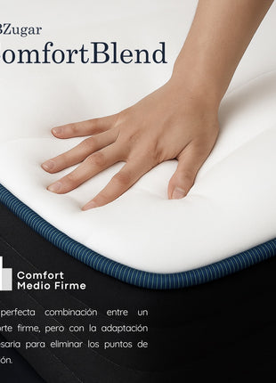 Colchón EBDreams Zugar Medio Firme Blanco 5 tecnologías Memory Foam Hecho en México