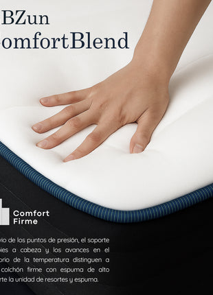 Colchón EBDreams Zun Firme Blanco 3 tecnologías Memory Foam Uso Rudo Hecho en México El Bazar Store
