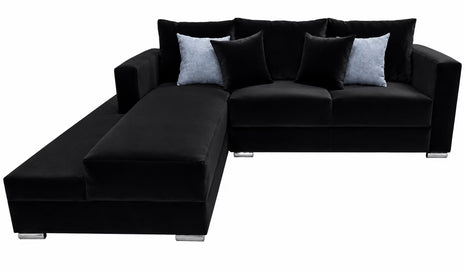 Sala Esquinera El Bazar Store Aston 260x200 cm Negro Terciopelo