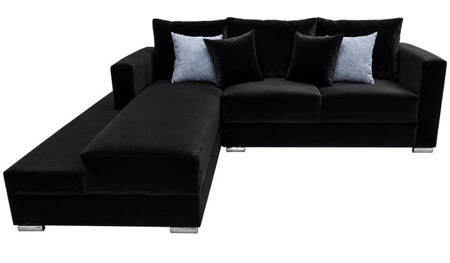 Sala Esquinera El Bazar Store Aston 260x200 cm Negro Terciopelo