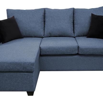 Sala Esquinera El Bazar Store Denver Azul marino, 200x140 cm, Lado derecho e Izquierdo, Lino nacional, Sofa