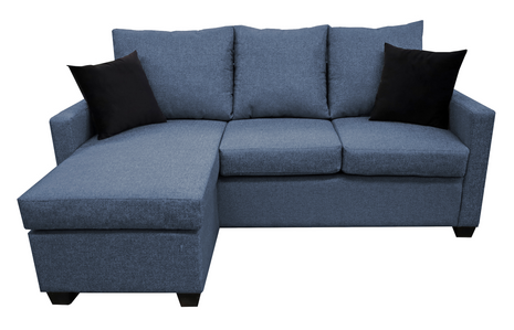 Sala Esquinera El Bazar Store Denver Azul marino, 200x140 cm, Lado derecho e Izquierdo, Lino nacional, Sofa