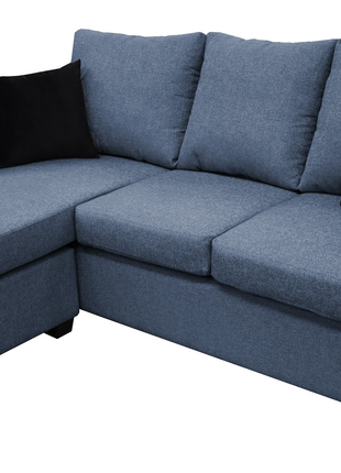 Sala Esquinera El Bazar Store Denver Azul marino, 200x140 cm, Lado derecho e Izquierdo, Lino nacional, Sofa