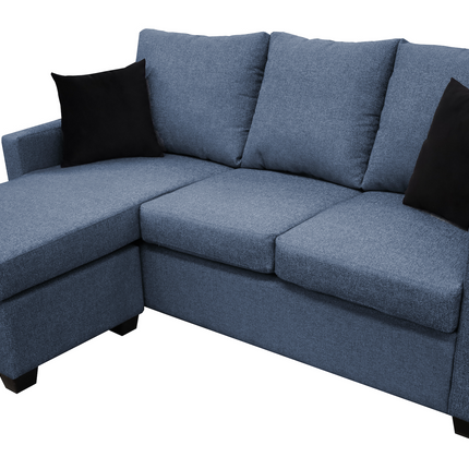 Sala Esquinera El Bazar Store Denver Azul marino, 200x140 cm, Lado derecho e Izquierdo, Lino nacional, Sofa