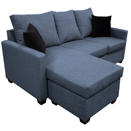 Sala Esquinera El Bazar Store Denver Azul marino, 200x140 cm, Lado derecho e Izquierdo, Lino nacional, Sofa