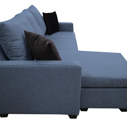 Sala Esquinera El Bazar Store Denver Azul marino, 200x140 cm, Lado derecho e Izquierdo, Lino nacional, Sofa