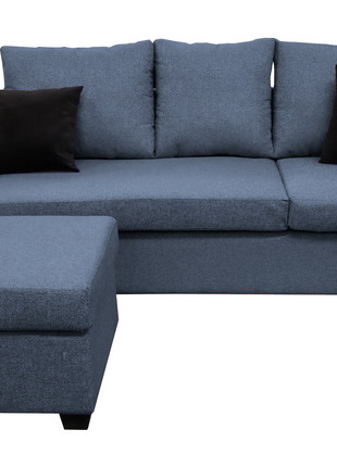 Sala Esquinera El Bazar Store Denver Azul marino, 200x140 cm, Lado derecho e Izquierdo, Lino nacional, Sofa