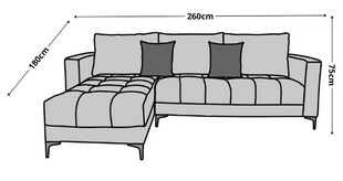 Sala Esquinera El Bazar Store Caslon lino Gris Plata 260x180 cm