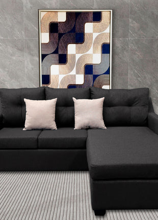 Sala Esquinera El Bazar Store Gris Oxford Hermes 225x165 cm, Lado Izquierdo y derecho, Lino nacional