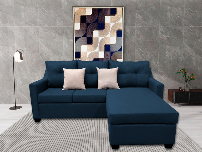 Sala Esquinera El Bazar Store Hermes Azul marino 225x165 cm, Lado Izquierdo y derecho, Lino nacional