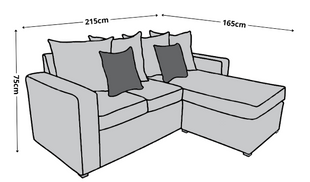 Sala Esquinera El Bazar Store Ares Gris Plata, 215x165 cm, Lado derecho e Izquierdo, Lino nacional, Modular