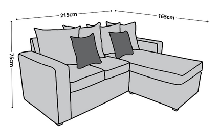Sala Esquinera El Bazar Store Ares Gris Plata, 215x165 cm, Lado derecho e Izquierdo, Lino nacional, Modular