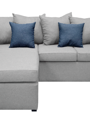 Sala Esquinera El Bazar Store Ares Gris Plata, 215x165 cm, Lado derecho e Izquierdo, Lino nacional, Modular